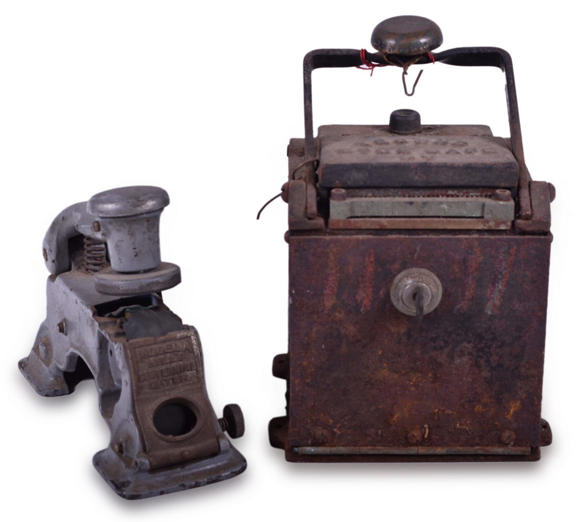 1240 - Techno Stub Safe Ticket Cut-Off Machine and Centennial Model A Ticket Dater thumbnail