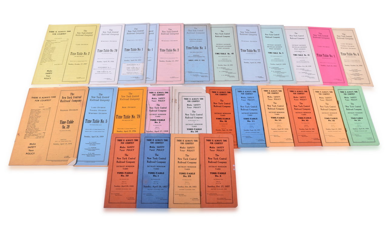 1249 - Thirty-Three New York Central Railroad Employee Timetables - 1950 to 1959 thumbnail