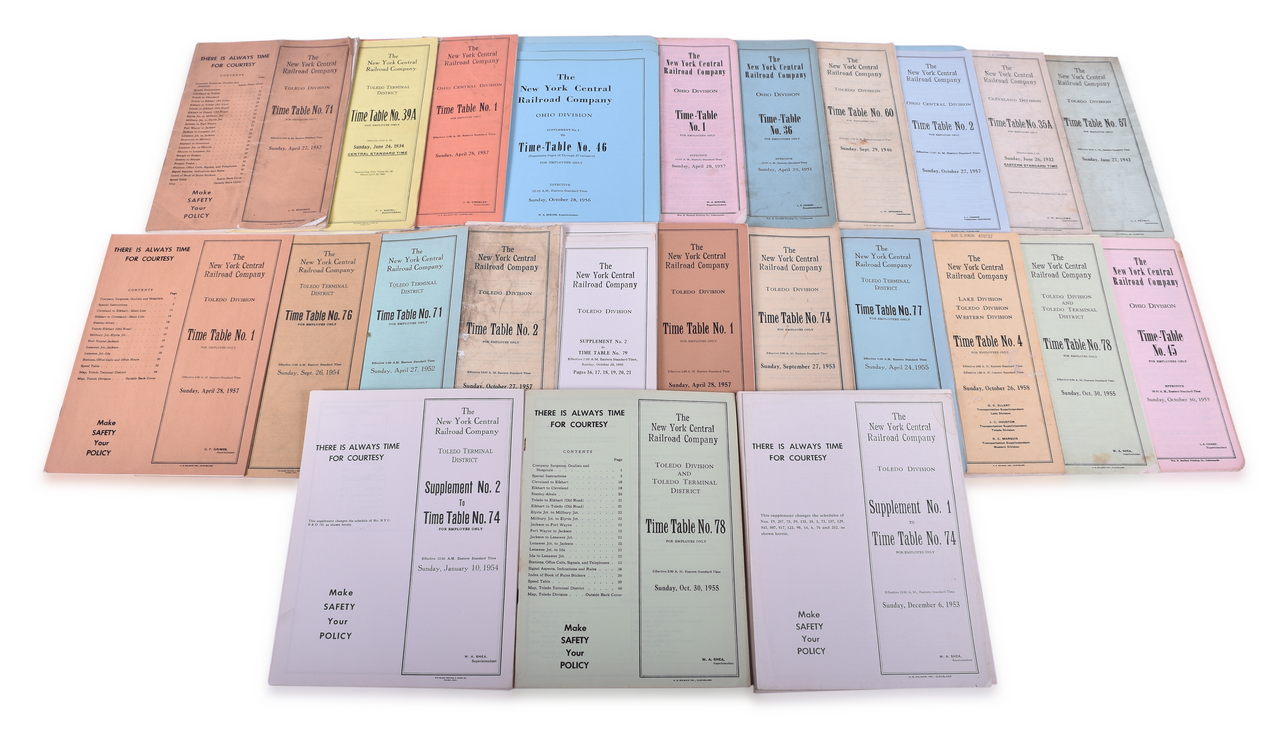 1253 - Thirty-Four New York Central Railroad Employee Timetables - 1932 to 1958 thumbnail