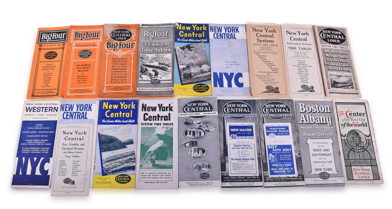 1255 - Twenty-Six New York Central Lines Railroad Public Timetables and Brochure - 1904 to 1961 thumbnail