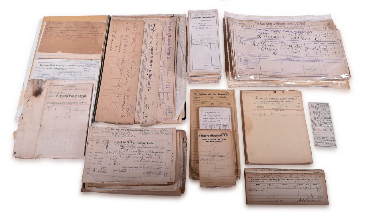 1261 - Large Group of Early Lake Shore & Michigan Southern Railroad Paper - 1894 to Early 1900s thumbnail