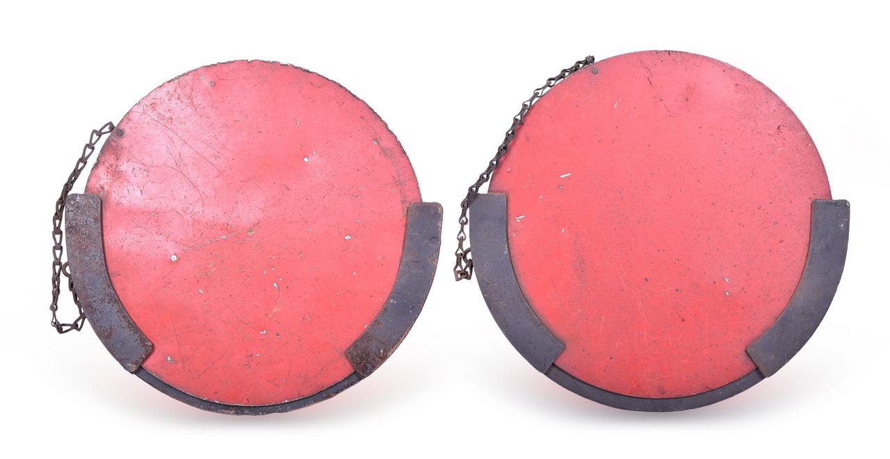 1276 - Pair of End of Train Markers w/ Interchangeable Reflective Signs thumbnail