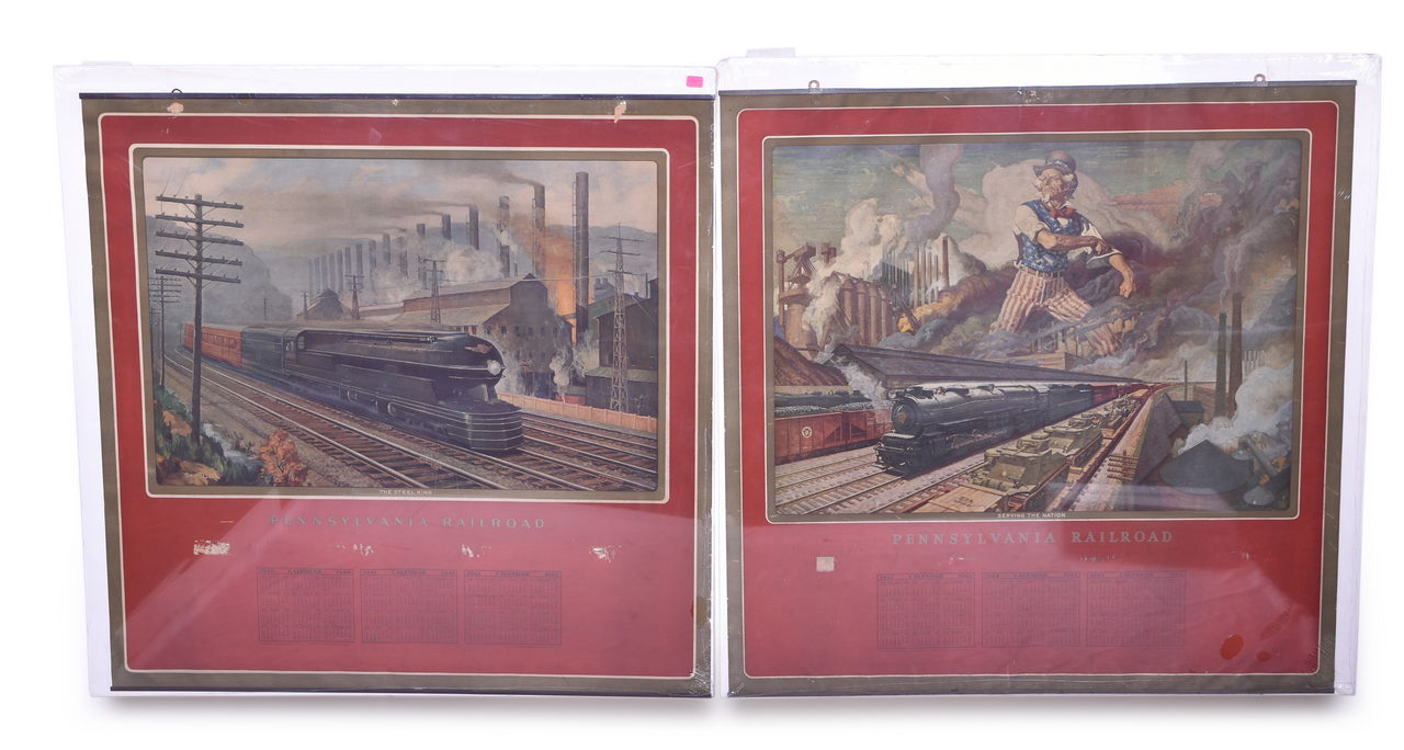 1288 - Pair of WWII Era Pennsylvania Railroad Wall Calendars - 1941 The Steel King and 1943 Serving The Nation thumbnail