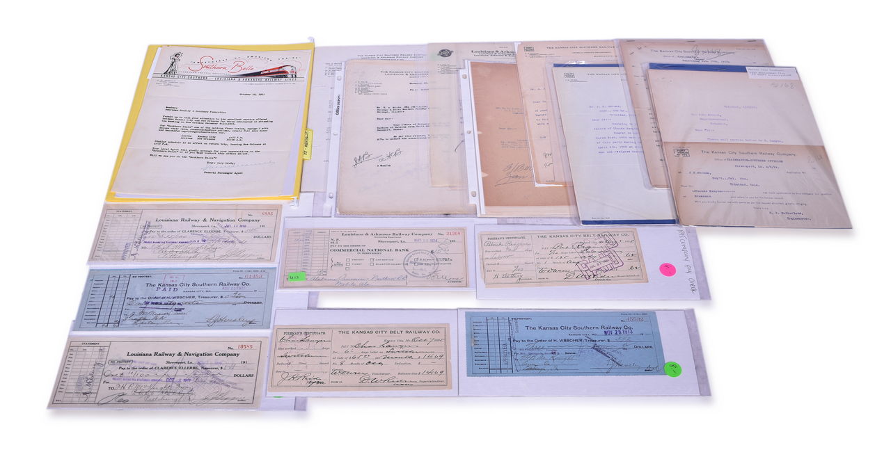 1295 - Group of Kansas City Belt Railway, KCS, and Louisiana Railway Paper Ephemera - 1895 to 1955 thumbnail