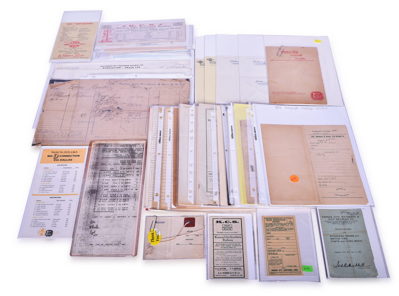 1296 - Large Assortment of Kansas City Southern Railway Way-Bills, Employee Papers, and More - 1897 to 1976 thumbnail