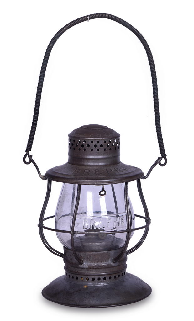 1410 - C.T. Ham Buffalo, Rochester and Pacific Railway Bell Bottom Lantern w/ Cast Globe thumbnail