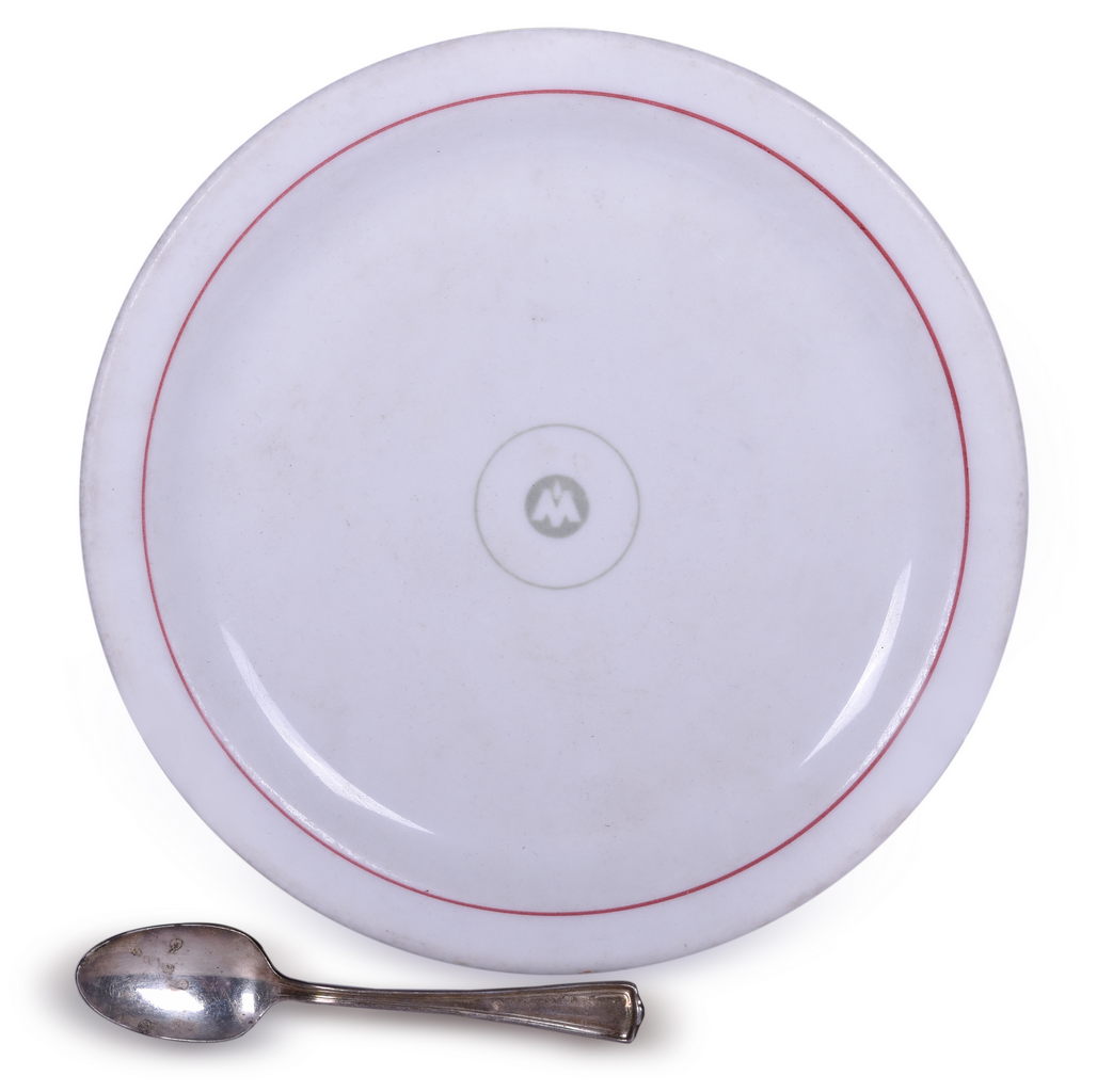 1427 - Chicago, Indianapolis & Louisville Railroad China Monon Bread Plate and Louisville & Nashville Demitasse Spoon thumbnail