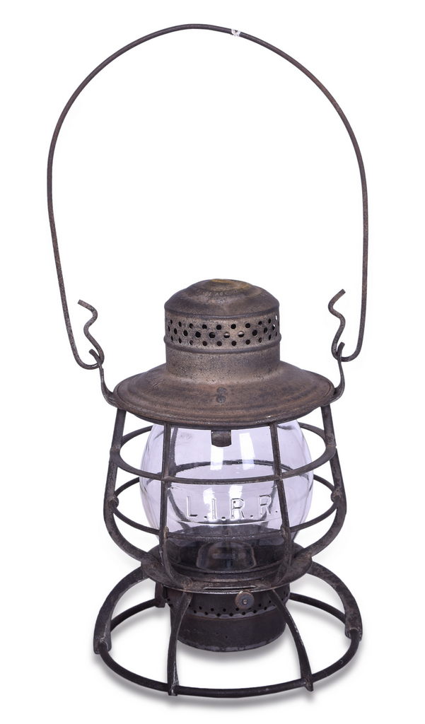 1430 - Armspear Long Island Railroad Lantern w/ Tall Clear Cast Globe thumbnail