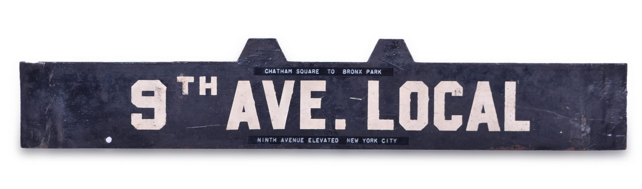1436 - Ninth Avenue Elevated Railway - 9th Avenue Local Metal Destination Sign thumbnail