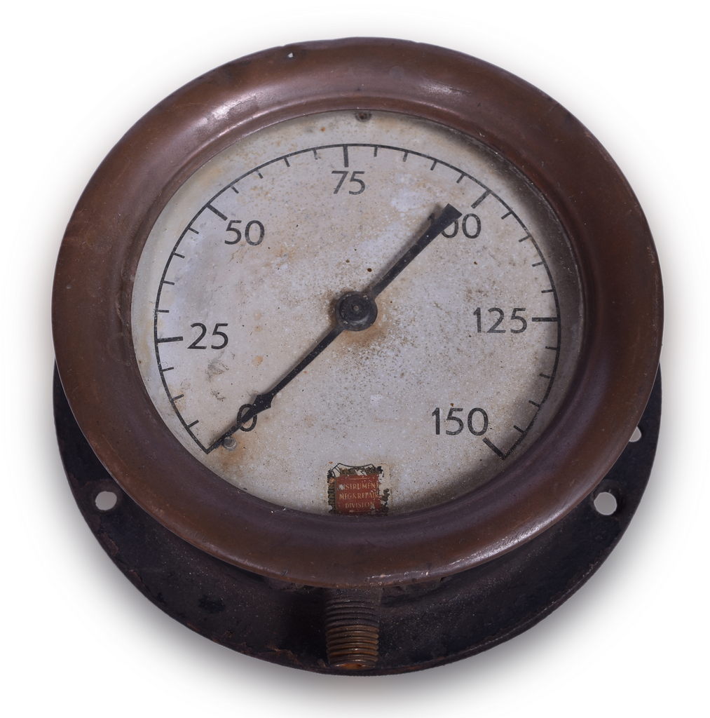 1448 - Maxwell Instrument / Erie Railroad Locomotive Pressure Gauge thumbnail