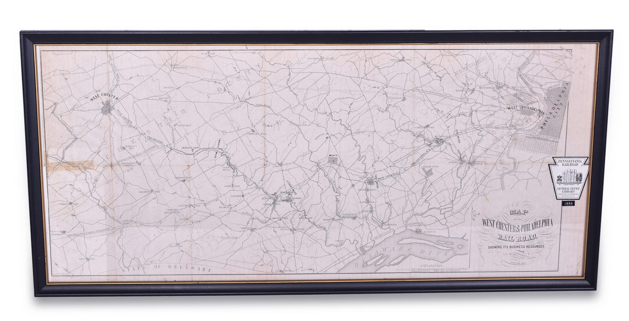 1450 - 1853 West Chester & Philadelphia Railroad Map from the Pennsylvania Railroad General Collection thumbnail