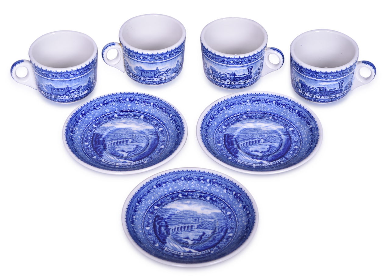 1453 - Set of Scammell's Lamberton Baltimore & Ohio Railroad Centenary Coffee Cups & Saucers thumbnail
