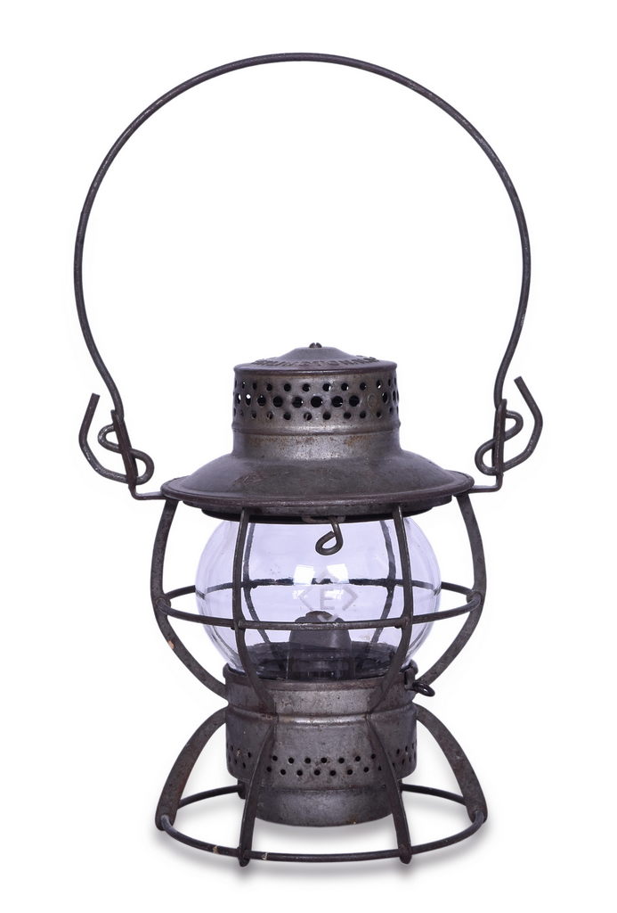 1474 - Dressel Erie Railroad Clear Globe Lantern w/ Etched Diamond Logo thumbnail