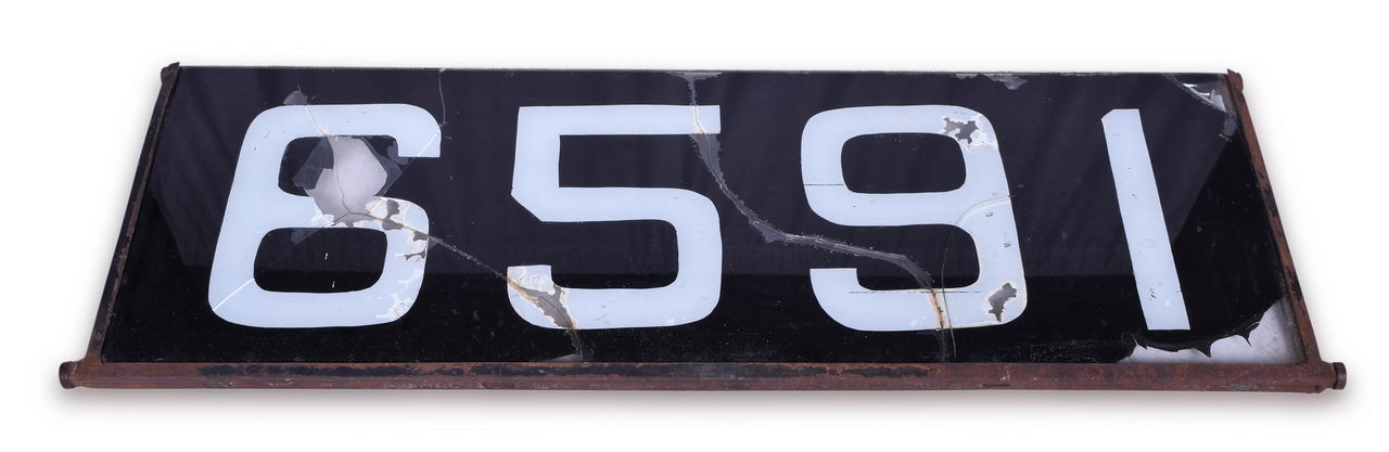 1478 - Erie Lackawanna Locomotive #6591 F3 Glass Number Board w/ Metal Frame thumbnail