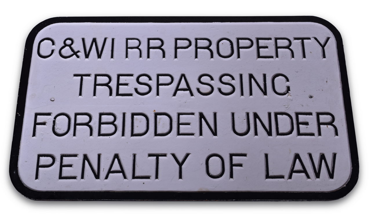 1480 - Cast Iron Chicago & Western Indiana Railroad Pole Mount, 