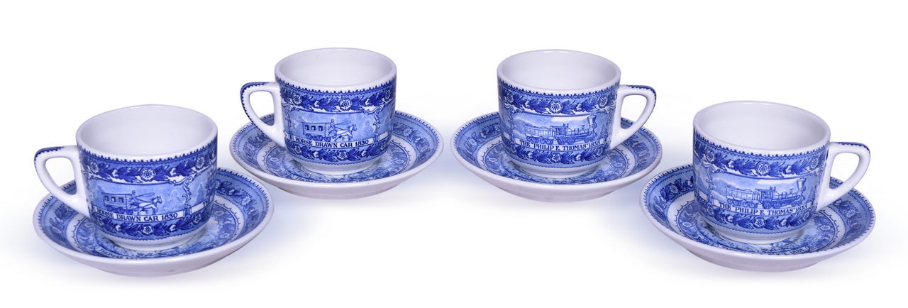 1481 - Four Sets of Baltimore & Ohio Railroad Centenary Coffee Cups & Saucers thumbnail