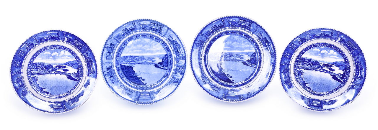 1501 - Four Baltimore & Ohio Railroad China Centenary Harper's Ferry Plates thumbnail