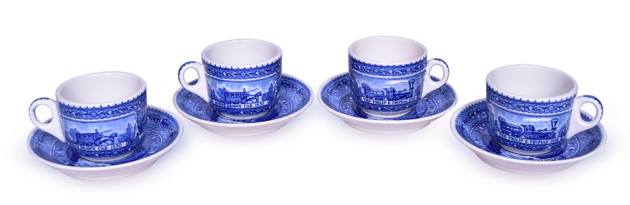 1515 - Four Sets of Baltimore & Ohio Railroad Centenary Coffee Cups & Saucers thumbnail