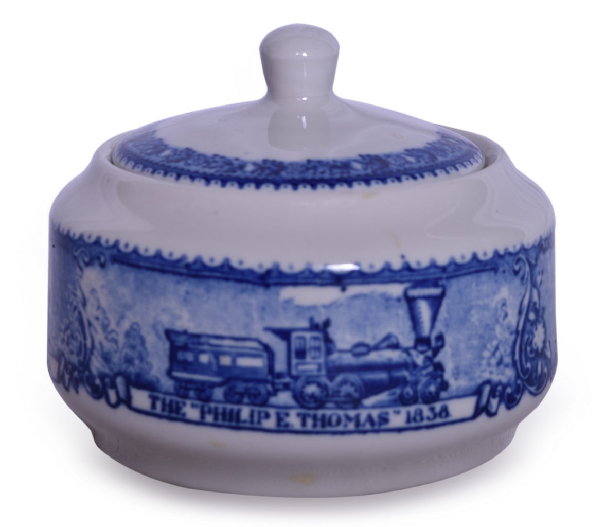 1519 - Baltimore and Ohio Railroad China Centenary Covered Sugar Bowl thumbnail