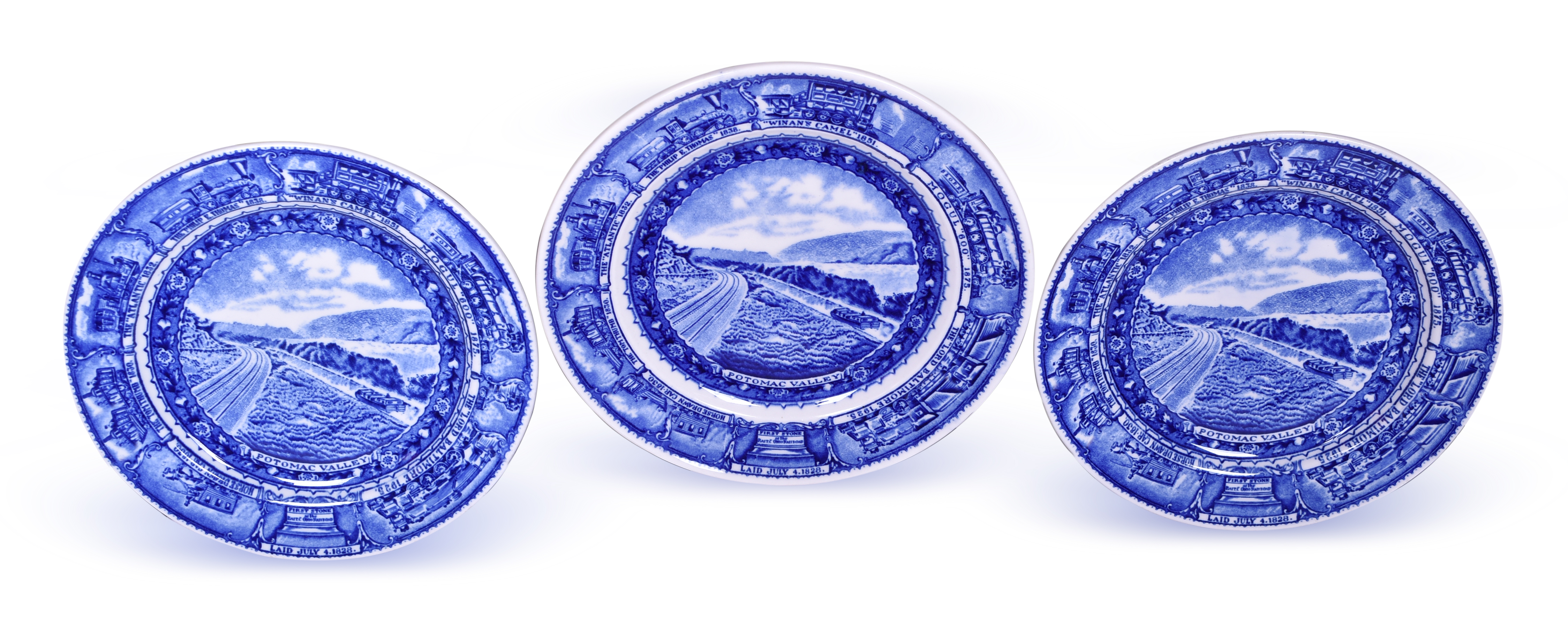1523 - Three Baltimore & Ohio Railroad China Centenary Potomac Valley Plates thumbnail