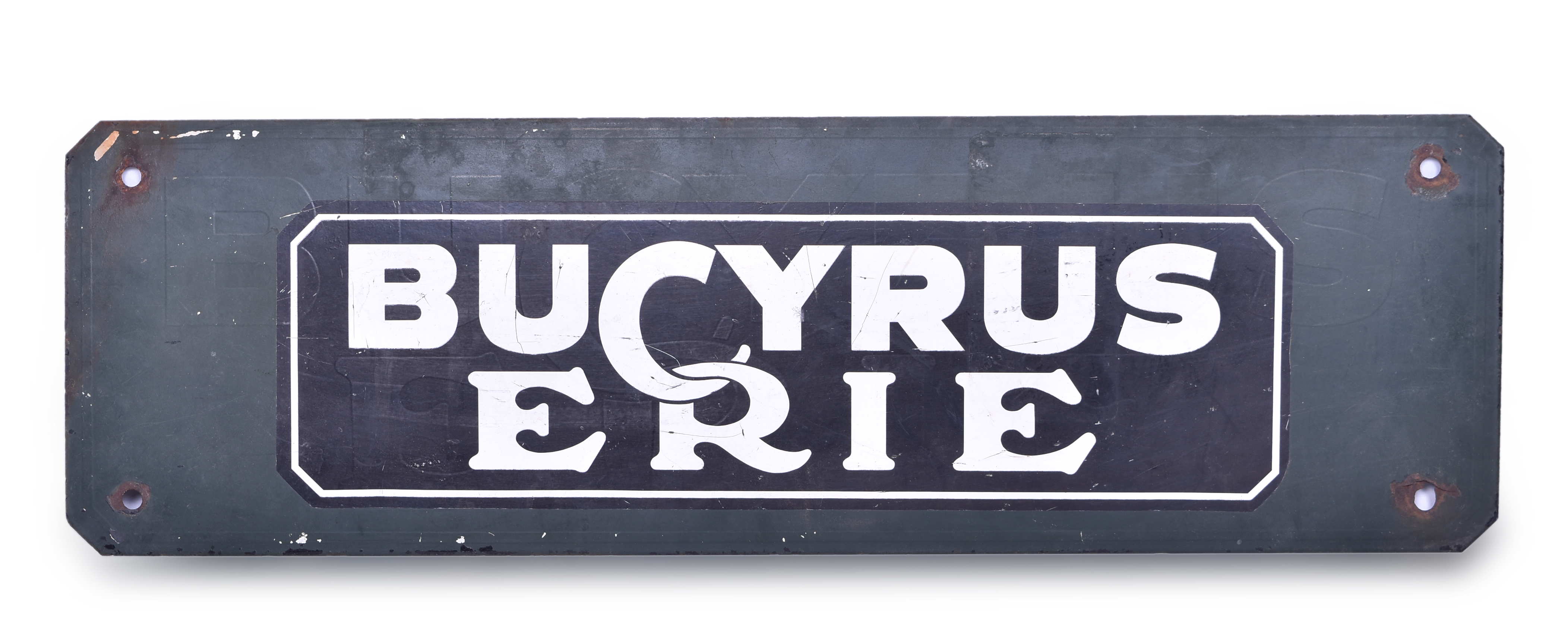 1536 - Bucyrus Erie Painted Metal Railroad Crane Sign thumbnail