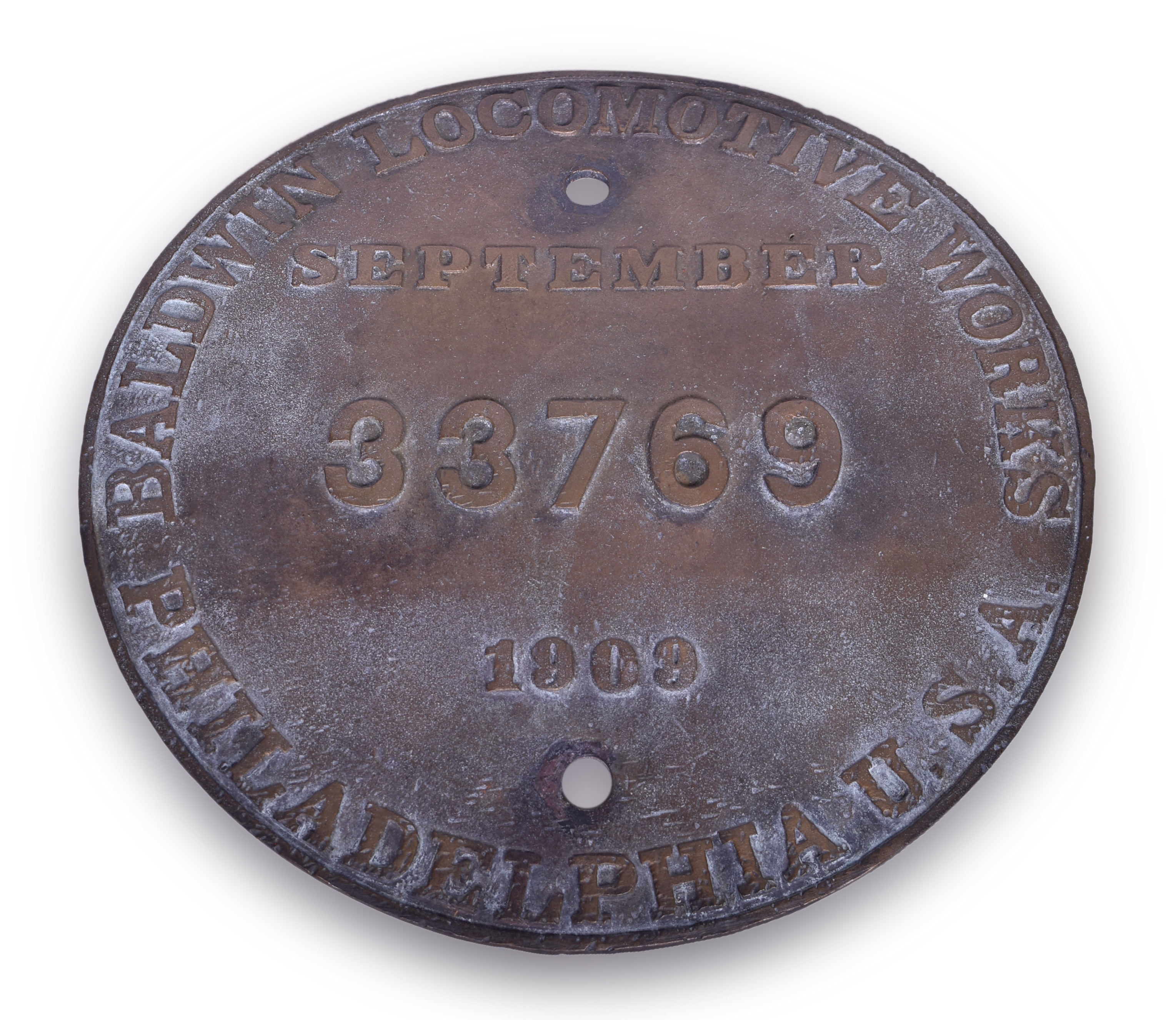 1538 - Baldwin Locomotive Works Illinois Central 2-8-0 #944 Locomotive Builders Plate thumbnail