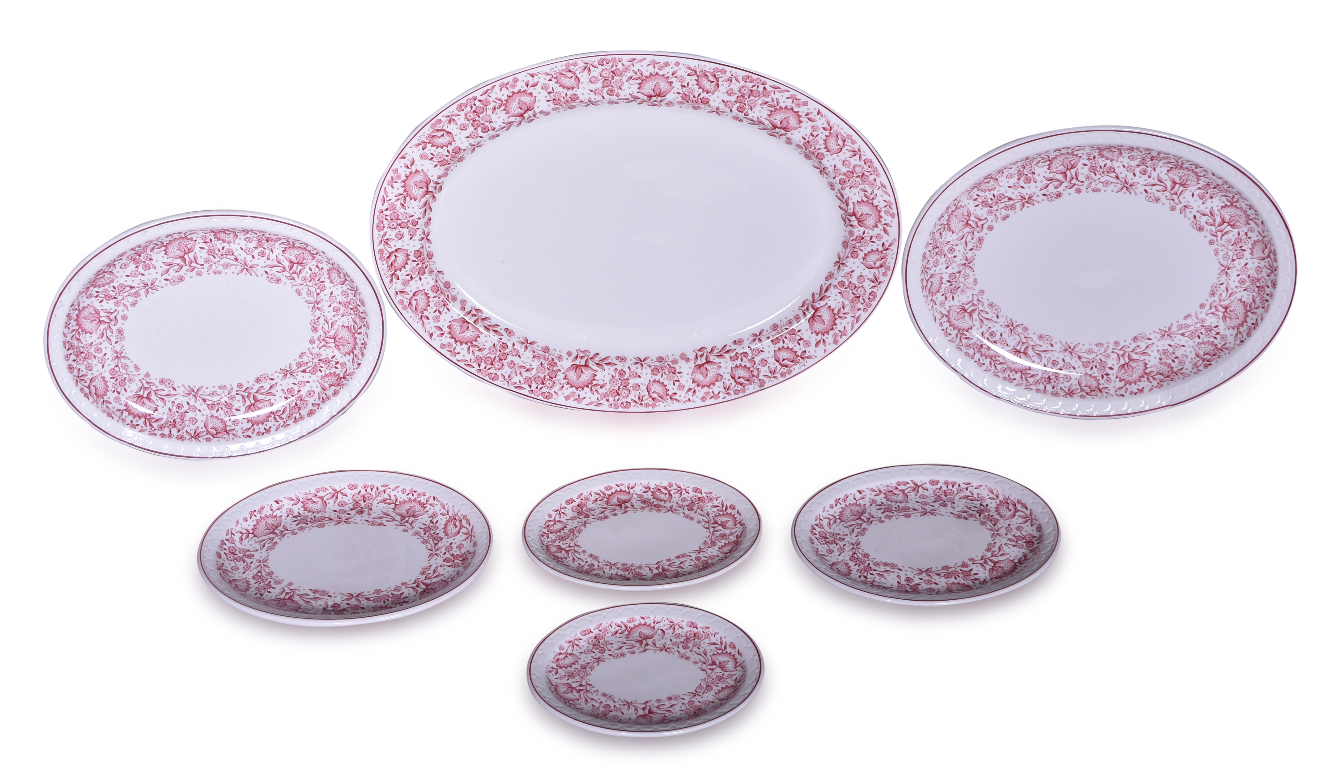 1547 - Seven Kansas City Southern Railroad Roxbury Oval China Platter Plates thumbnail