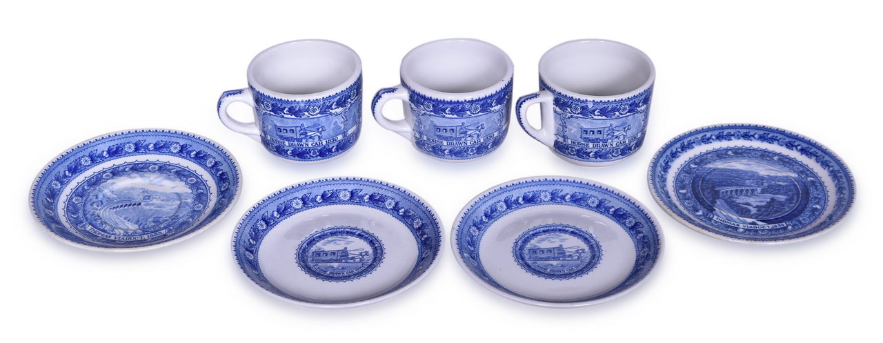 1549 - Set of Baltimore & Ohio Railroad Centenary Coffee Cups & Saucers thumbnail