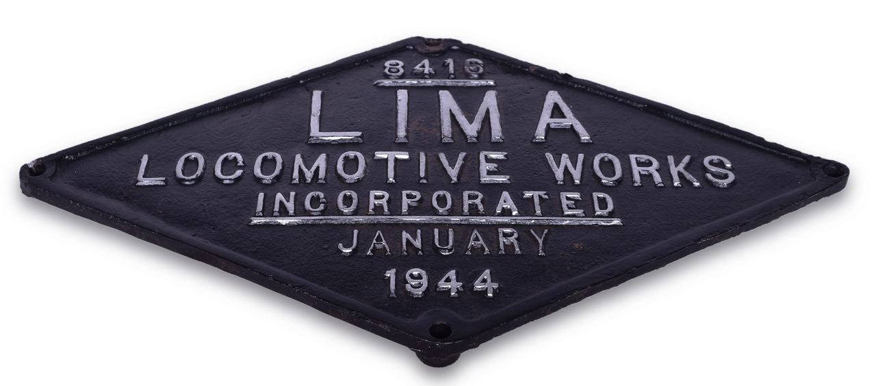 1560 - Lima Locomotive Works Builders Plate - Nickel Plate Road Berkshire 2-8-4 #742 thumbnail