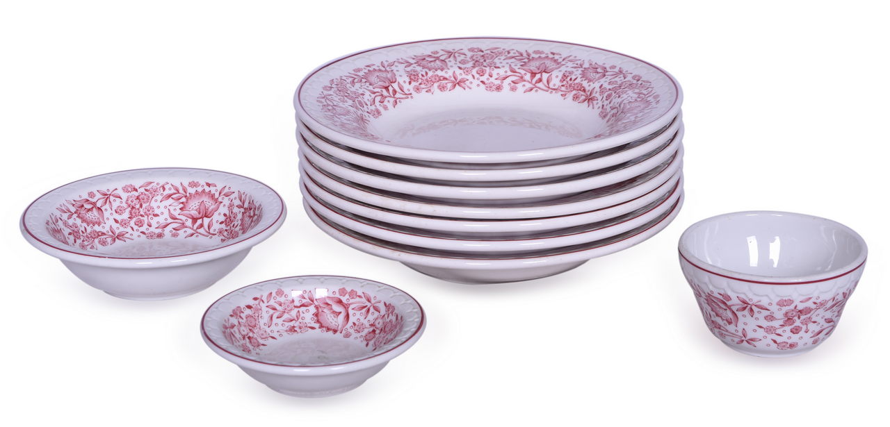 1561 - Ten Pieces of Kansas City Southern Railroad Roxbury China Bowls and Bouillon Cup thumbnail