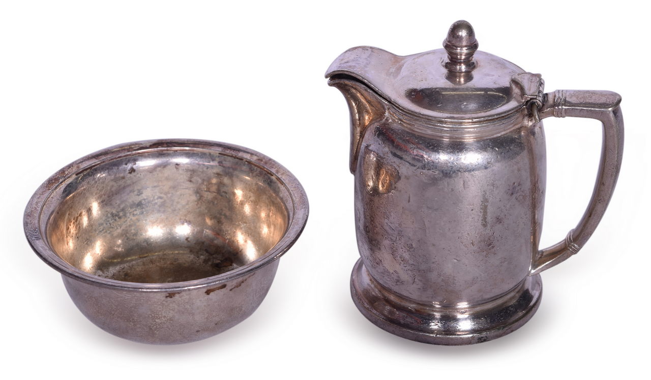 1567 - International Silver Co. Kansas City Southern Lines Railroad Creamer and Finger Bowl thumbnail