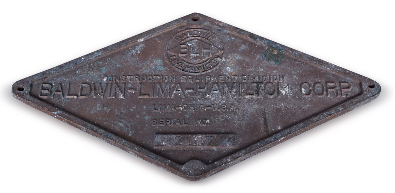 1570 - Baldwin-Lima-Hamilton Works Crane or Steam Shovel Builders Plate thumbnail