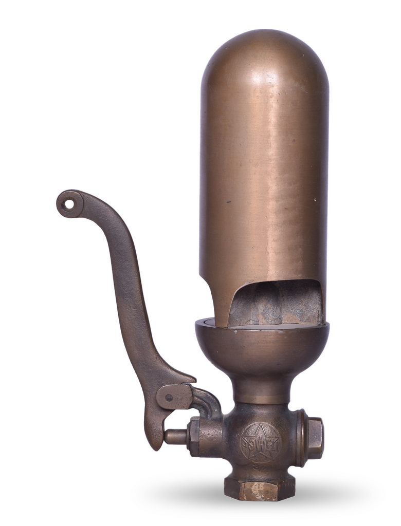 1572 - Powell Brass Three Chime Baldy Steam Whistle thumbnail