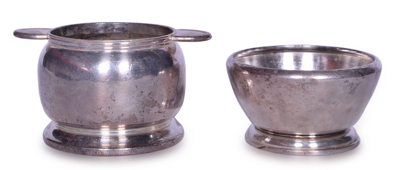 1573 - Kansas City Southern Lines Railway Silver Sugar Bowl and Finger Bowl thumbnail