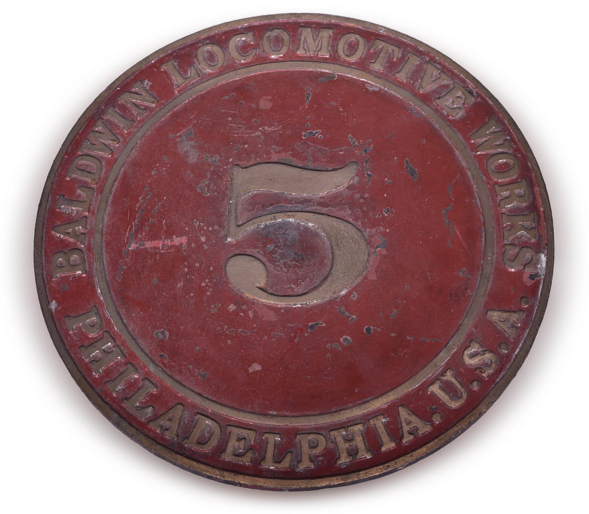 1580 - Baldwin Locomotive Works #5 Number Plate from Cuban 2-8-0 Steam locomotive thumbnail