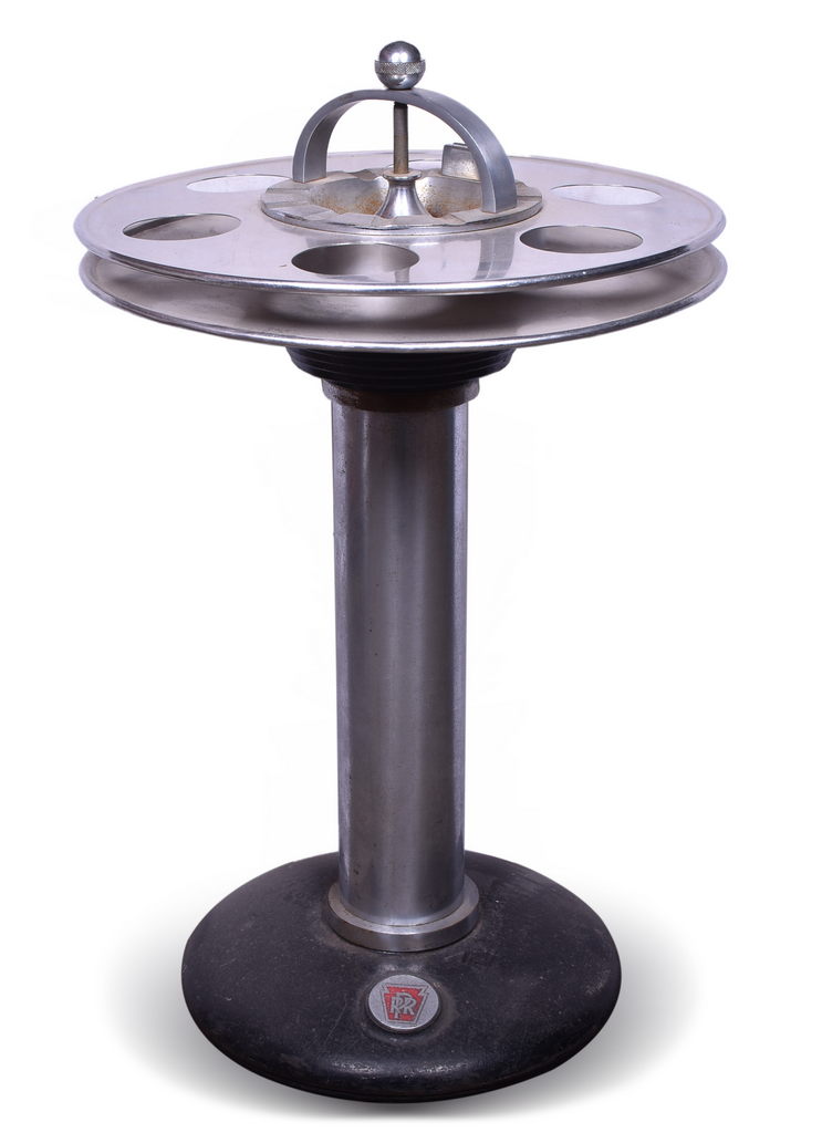 1606 - Pennsylvania Railroad Club Car Smoking / Cocktail Drink Stand w/ Herald in Base thumbnail