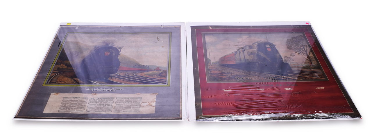 1629 - Pair of Pennsylvania Railroad Wall Calendars 1935 Horseshoe Curve and 1936 Speed Safety Comfort thumbnail