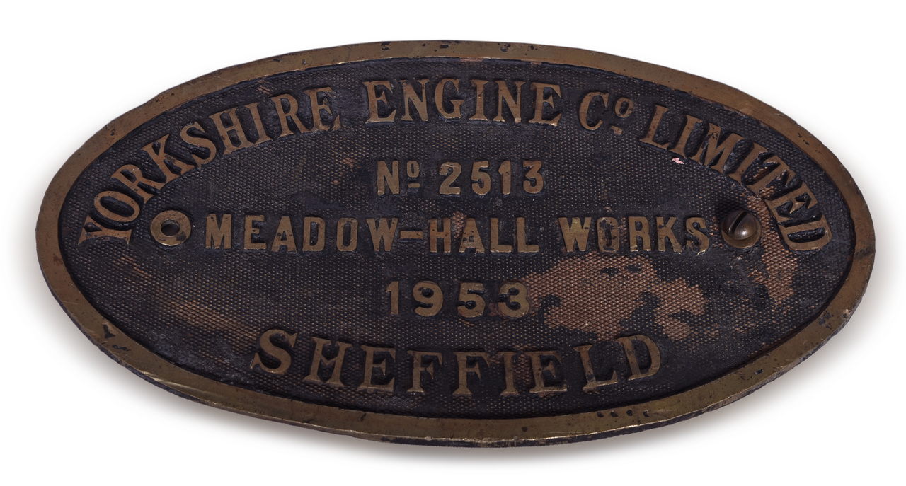 1630 - Yorkshire Engine Co. Sheffield Works Plate / Builders Plate thumbnail