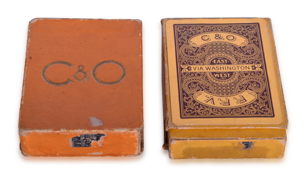 1642 - Pair of Chesapeake & Ohio Railroad Souvenir Playing Card Decks Circa 1908 thumbnail