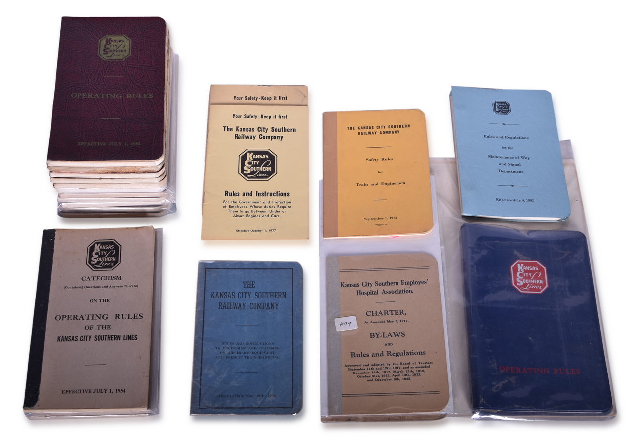 1643 - Twenty-Two Kansas City Southern Lines Railroad Rule Books thumbnail
