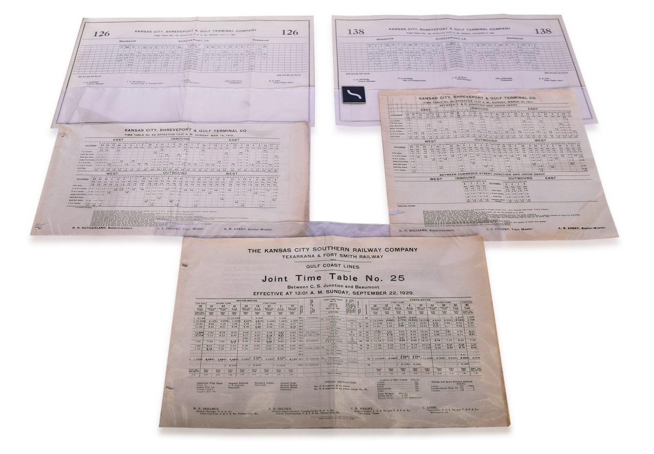 1659 - Five Kansas City, Shreveport & Gulf Terminal and KCS Employee Timetables - 1915, 1917, 1929, 1945, and 1949 thumbnail