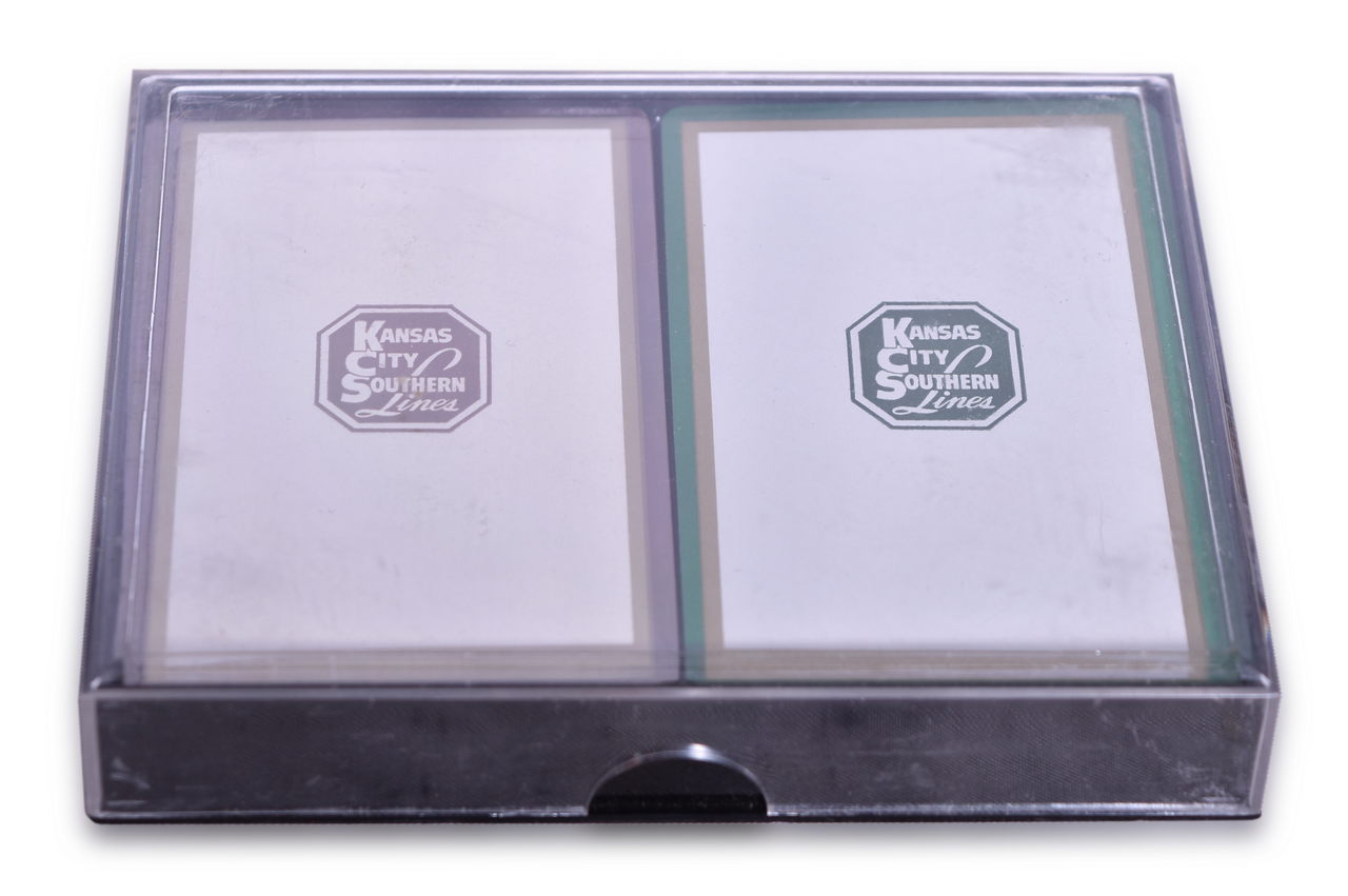 1661 - Kansas City Southern Lines Railroad Playing Cards Double Deck - Small Logo Red and Green thumbnail