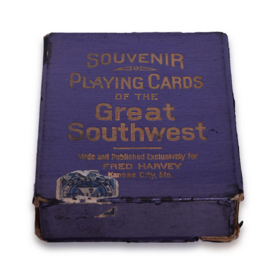 1673 - Fred Harvey Railroad Early Souvenir Playing Cards of the Great Southwest - Indians and Train Smoke thumbnail