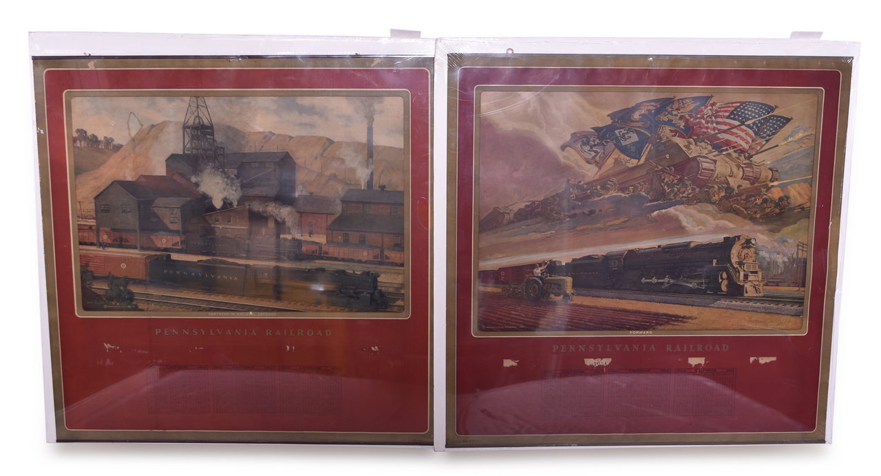 1688 - Pair of WWII Era Pennsylvania Railroad Wall Calendars - 1942 Partners in National Defense and 1944 Forward thumbnail