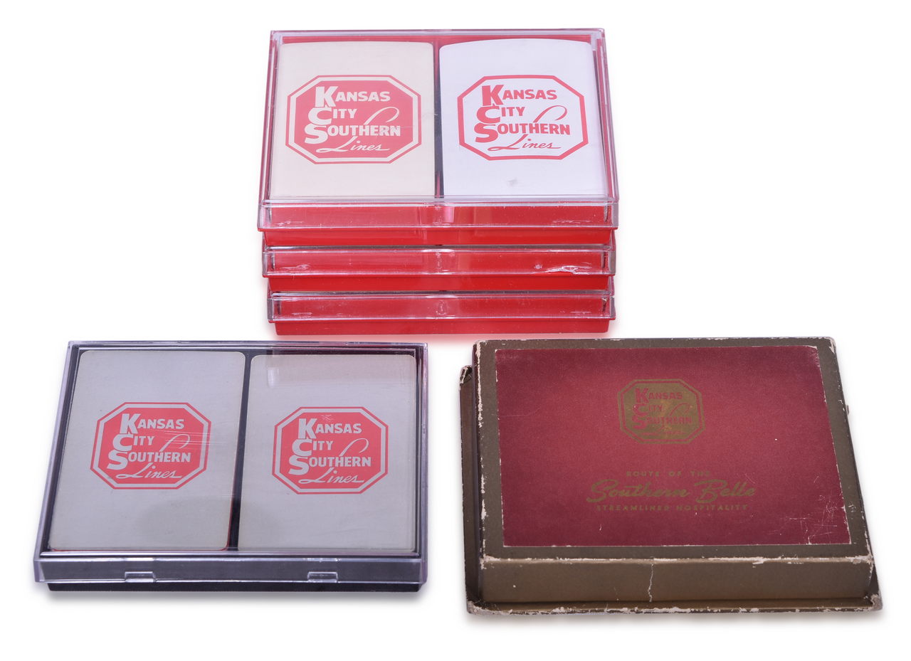 1691 - Eight Kansas City Southern Lines Railroad Playing Card Decks Including New Old Stock thumbnail