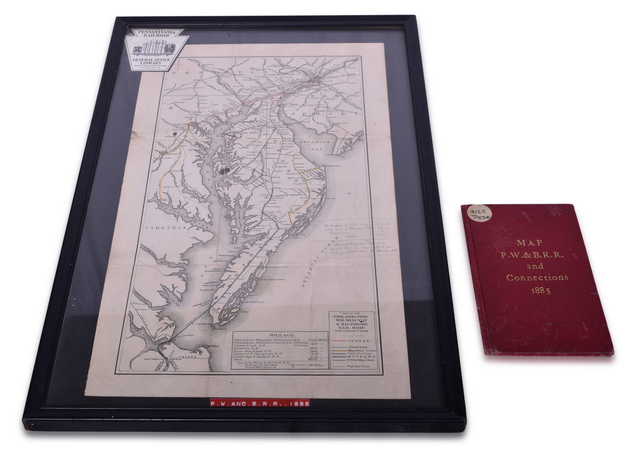 1693 - 1885 Map of the Philadelphia Wilmington and Baltimore Railroad and Connections thumbnail