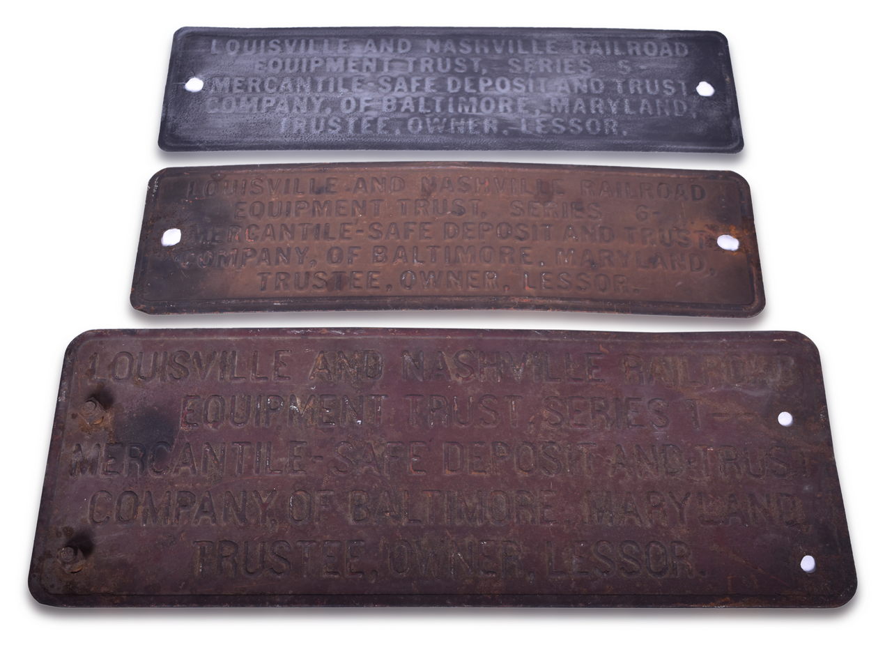 2002 - Group of Three Louisville and Nashville Railroad Trust Plates thumbnail