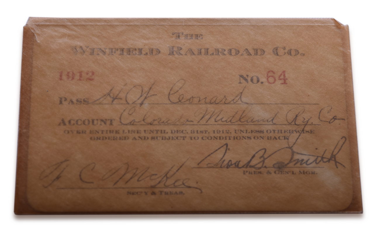 2021 - 1912 Winfield Railroad Co. Annual Pass thumbnail