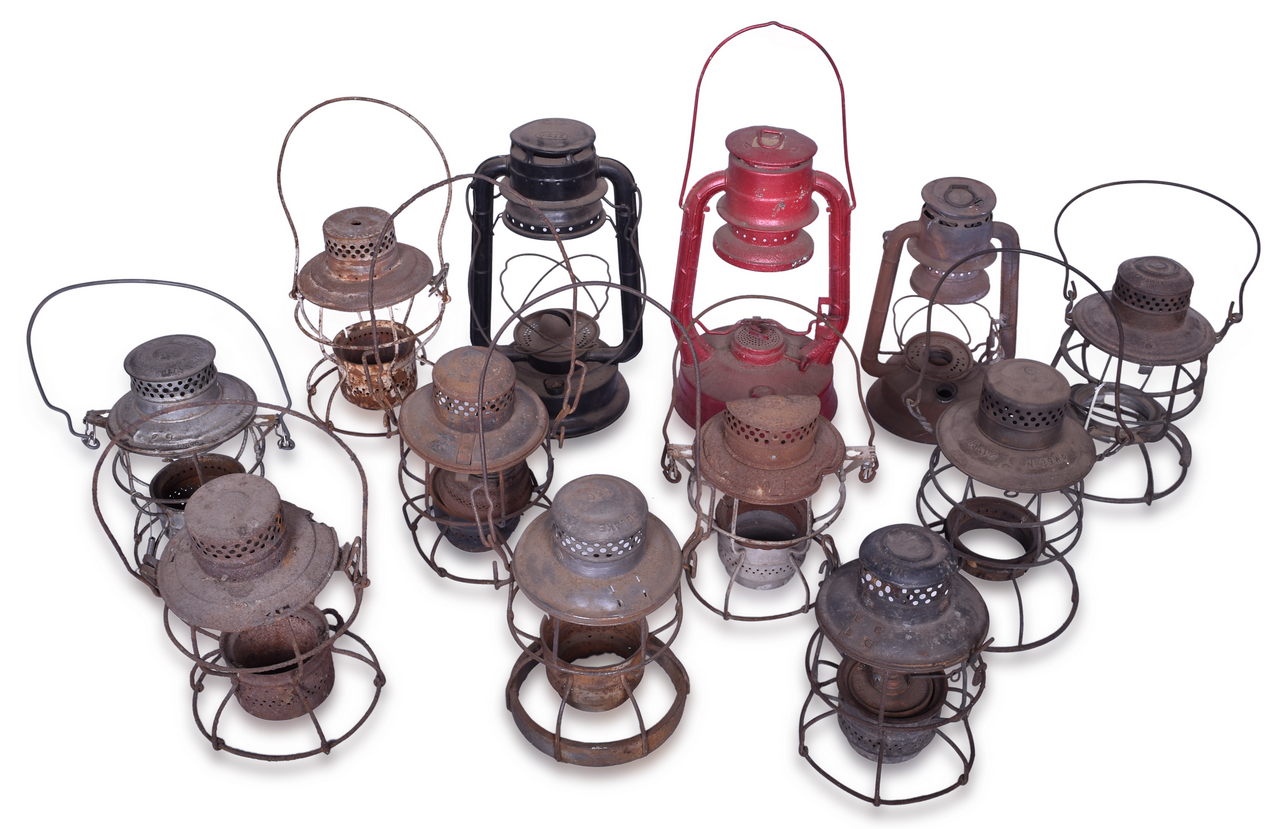 2030 - 12 Lantern Frames for Parts or Restoration - Chesapeake and Ohio, Canadian Pacific, and Illinois Central, etc. thumbnail