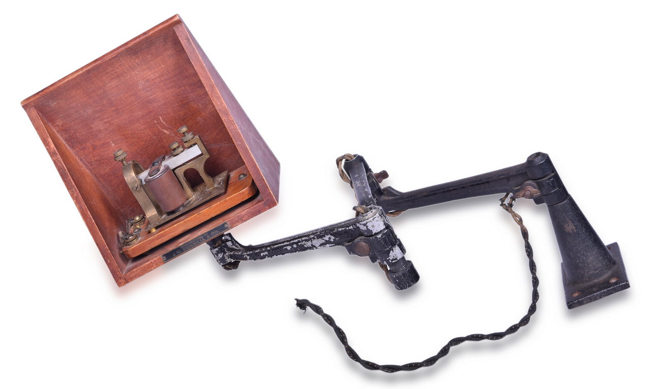 2096 - J.H. Bunnell Telegraph Sounder w/ Desk Mount and Swivel Arm thumbnail